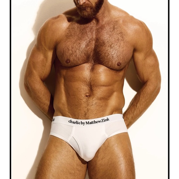 Charlie by MZ White Logo Men's Briefs - Picture 7 of 8
